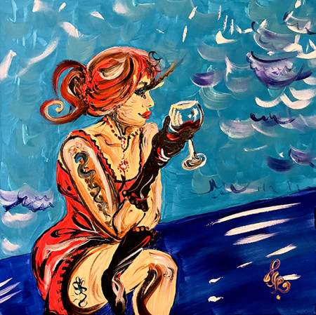 ZRZKA NA VLNÁCH 2025 / 60x60 cm, akryl na plátně